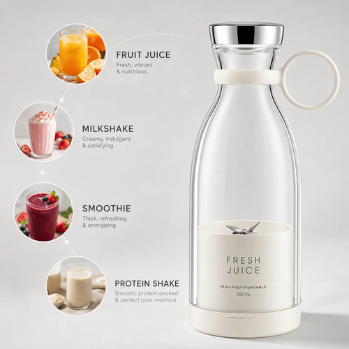 Fresh Juice Blender hero — the portable blender that breaks ice, shown in studio lighting on a clean backdrop