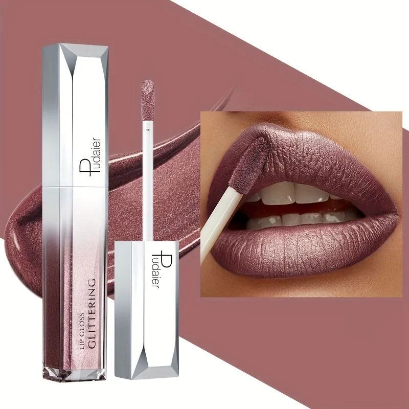 Shiny Makeup Cosmetics Store — Lábios Brilhantes em Metal, Impermeável e Duradouro, Conjunto de Lábios de Tinta, Não Pegajoso, Maquiagem para Festa/Festival