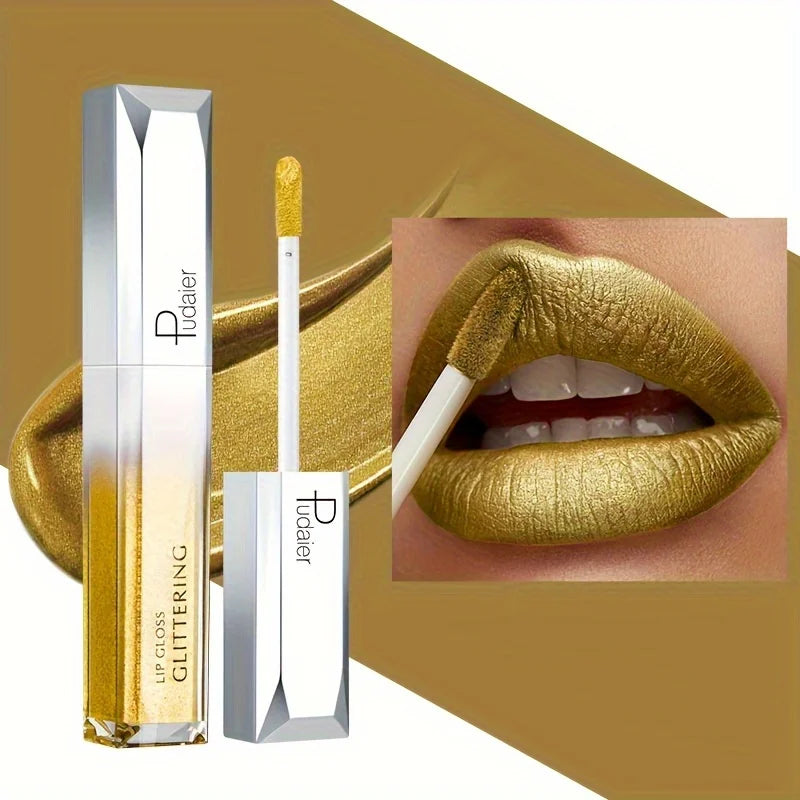 Shiny Makeup Cosmetics Store — Lábios Brilhantes em Metal, Impermeável e Duradouro, Conjunto de Lábios de Tinta, Não Pegajoso, Maquiagem para Festa/Festival
