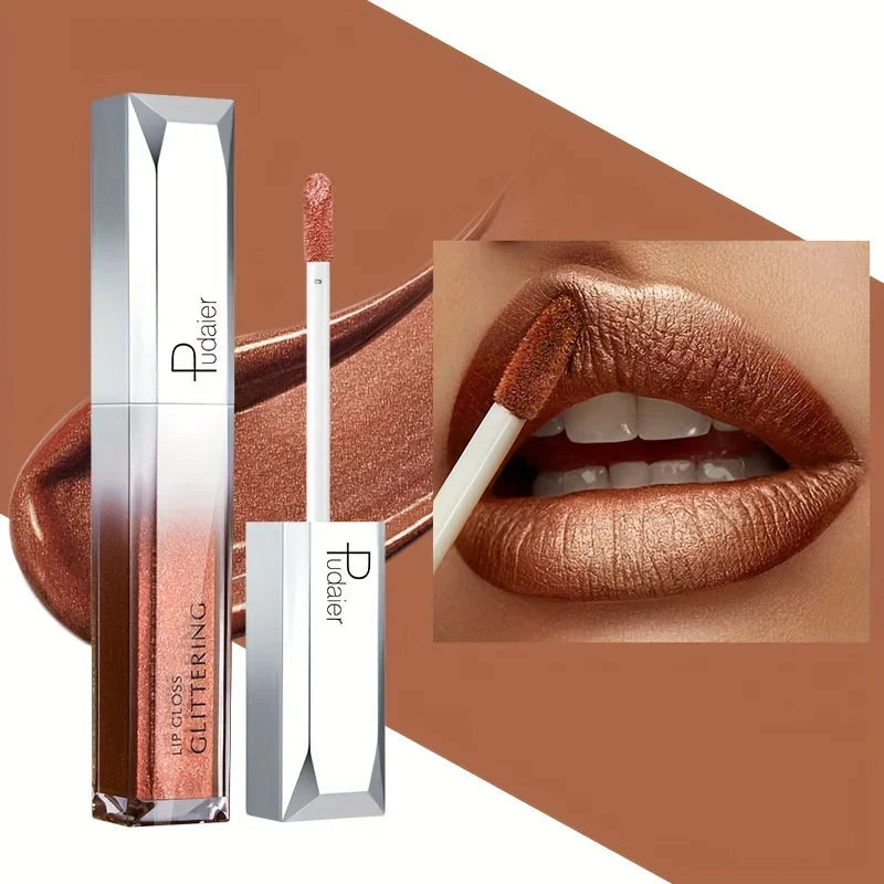 Shiny Makeup Cosmetics Store — Lábios Brilhantes em Metal, Impermeável e Duradouro, Conjunto de Lábios de Tinta, Não Pegajoso, Maquiagem para Festa/Festival