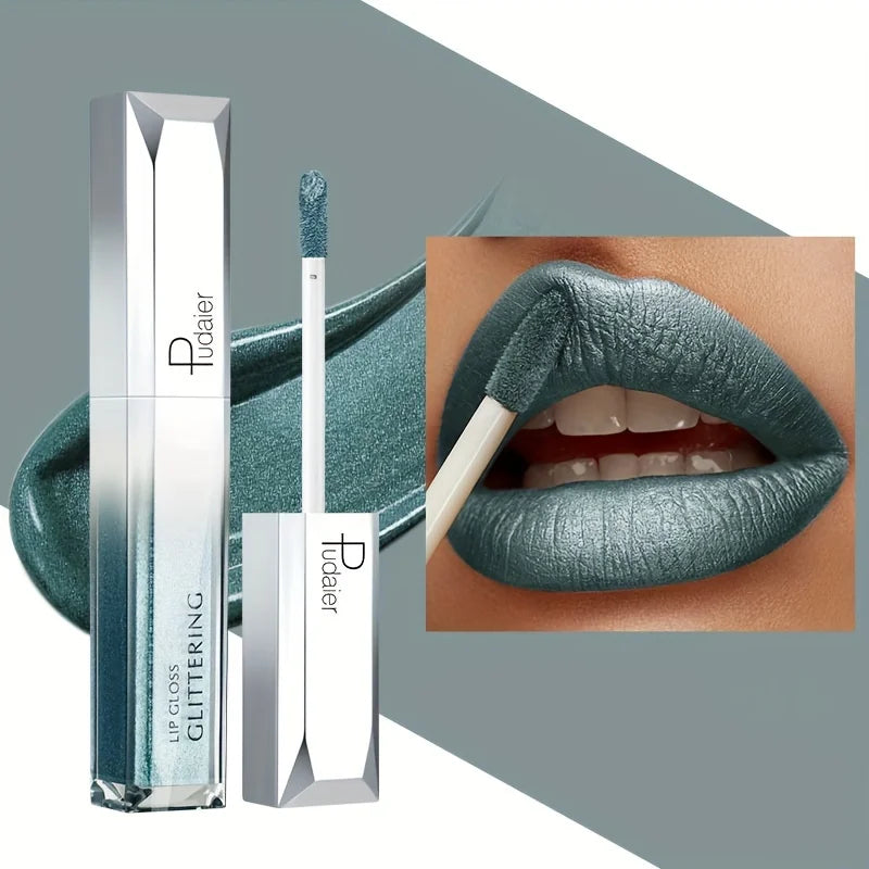 Shiny Makeup Cosmetics Store — Lábios Brilhantes em Metal, Impermeável e Duradouro, Conjunto de Lábios de Tinta, Não Pegajoso, Maquiagem para Festa/Festival