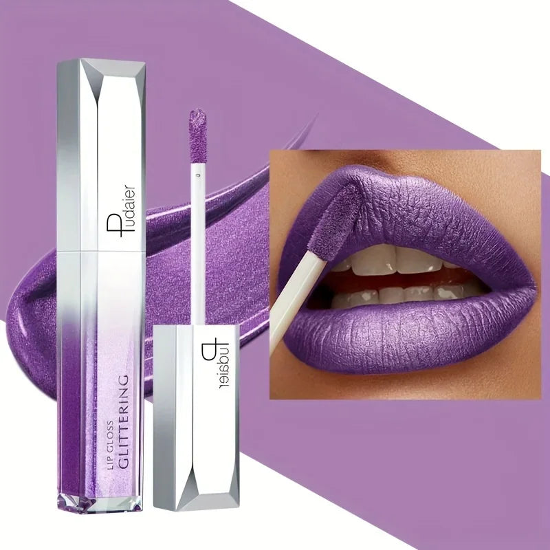 Shiny Makeup Cosmetics Store — Lábios Brilhantes em Metal, Impermeável e Duradouro, Conjunto de Lábios de Tinta, Não Pegajoso, Maquiagem para Festa/Festival