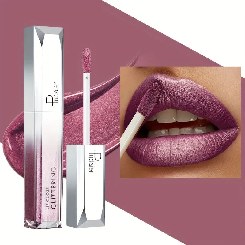 Shiny Makeup Cosmetics Store — Lábios Brilhantes em Metal, Impermeável e Duradouro, Conjunto de Lábios de Tinta, Não Pegajoso, Maquiagem para Festa/Festival