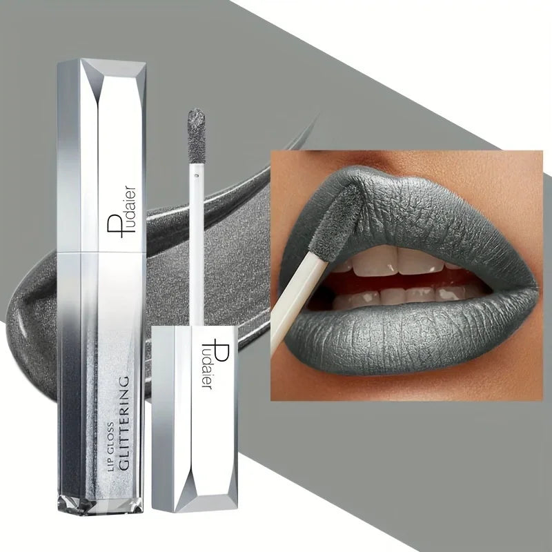 Shiny Makeup Cosmetics Store — Lábios Brilhantes em Metal, Impermeável e Duradouro, Conjunto de Lábios de Tinta, Não Pegajoso, Maquiagem para Festa/Festival