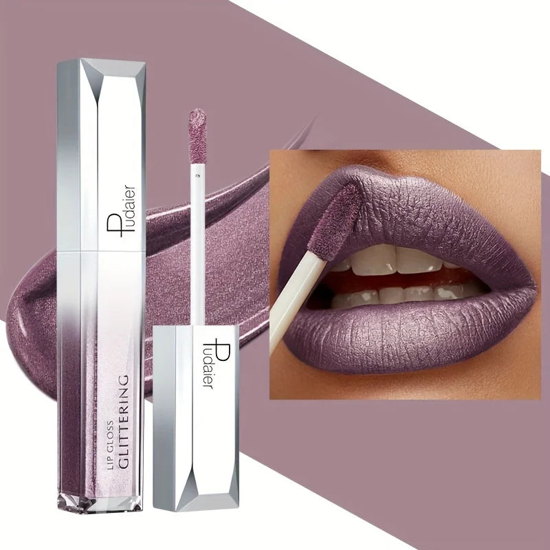 Shiny Makeup Cosmetics Store — Lábios Brilhantes em Metal, Impermeável e Duradouro, Conjunto de Lábios de Tinta, Não Pegajoso, Maquiagem para Festa/Festival