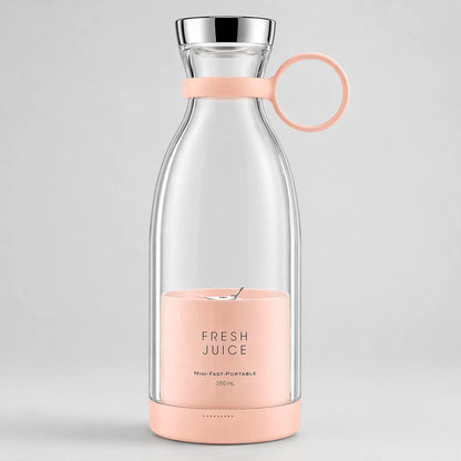 Fresh Juice Blender in Pink — the ritual engine in soft coral, drink-from-the-lid design, USB-C ready